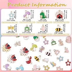 60本30スタイルアロイエナメルペンダント  ミックス型  ミックスカラー  11~22x13~21x2~3.5mm  穴：1.8~2.5mm  2個/スタイル&nbsp;ENAM-SZ0002-85