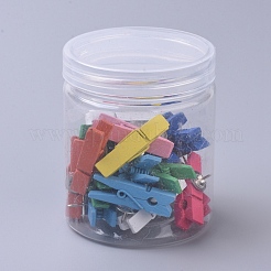 木製クラフトクリップ  画pins付き  ランダム単色またはランダム混色  35x17.5mm  20個/箱&nbsp;DIY-WH0148-42
