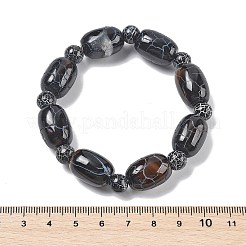 天然瑪瑙ビーズストレッチブレスレット  染め＆加熱  バレル  内径：2-1/4インチ（5.8cm）&nbsp;G-P570-01H