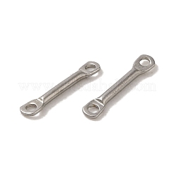 変色しない304ステンレススチールコネクタチャーム  バーリンク  ステンレス鋼色  10x2x1mm  穴：1mm&nbsp;STAS-Q323-04B-P