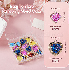 30Pcs 2 Styles UV Plating Acrylic Pendants&nbsp;PACR-TA0001-13