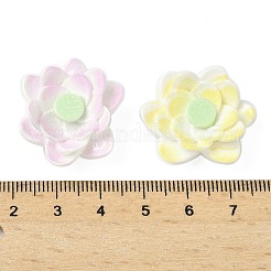 オペーク樹脂カボション  蓮  グラデーションカラー  ミックスカラー  24x28x12mm&nbsp;KY-G031-01
