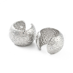 真鍮製の厚いカフイヤリング  長持ちメッキ  カドミウムフリー＆鉛フリー  プラチナ  20.5x14mm&nbsp;EJEW-Q811-39P