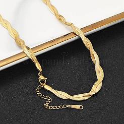 304 Stainless Steel Twist Rope Chain Necklace for Men Women&nbsp;NJEW-P269-03G
