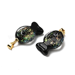 Handmade Dichroic Foil Lampwork Pendants&nbsp;X2-DICH-G001-01G-04