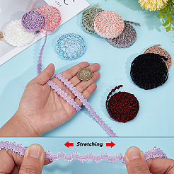 20 Yards 10 Colors Nylon Pleated Elastic Mesh Lace Ribbon&nbsp;OCOR-BC0009-33
