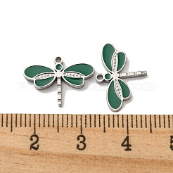 304ステンレスペンダント  エナメル  トンボチャーム  ステンレス鋼色  11.5x16x1.5mm  穴：1.2mm&nbsp;STAS-L022-179P-02