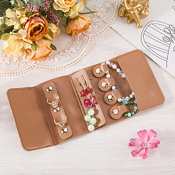 PUレザージュエリーロール1個  リング、ネックレス、イヤリング、ブレスレット  ペルー  10.1x6x2.2cm&nbsp;ABAG-CL0001-42