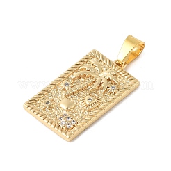 Brass Micro Pave Cubic Zirconia Pendants&nbsp;STAS-V013-06G