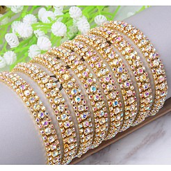 Brass Rhinestone Strass Chains&nbsp;CHC-WH0001-06G