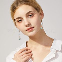 真鍮ガラスチャーム16色8個  ゴールドカラー  長持ちメッキ  多面カットフラットラウンド  ミックスカラー  13.5x11x5mm  穴：1.4mm  2個/カラー&nbsp;KK-FH0003-35