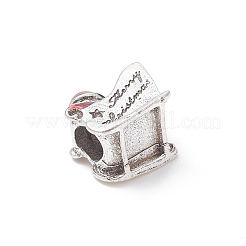 クリスマステーマ合金エナメルヨーロッパビーズ  大穴ビーズ  アンティークシルバー  そり  12.5x12x9mm  穴：4.5mm&nbsp;MPDL-Q213-13AS