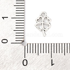 合金のチベット風チャーム  クローバーチャーム  アンティークシルバー  10.5x6.5x1.5mm  穴：1mm&nbsp;PALLOY-I222-02AS-01