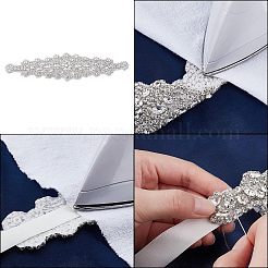 ホットフィックスラインストーン1個  パッチにアイロン  結婚式のテーマ  ドレスシューズ衣服装飾  花  クリスタル  308x75x8mm&nbsp;DIY-FG0002-46