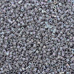 MIYUKIデリカビーズ小  シリンダー  日本製シードビーズ  15/0  （dbs0168)不透明グレーab  1.1x1.3mm  穴：0.7mm  約175000個/袋  50 G /袋&nbsp;SEED-X0054-DBS0168