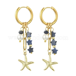 Star 304 Stainless Steel Hoop Earrings&nbsp;EJEW-JE07005-01