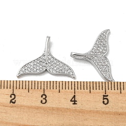 Brass Micro Pave Clear Cubic Zirconia Pendants&nbsp;KK-H460-35P