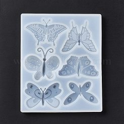Diyの蝶の飾りのシリコーン金型  レジン型  UVレジン＆エポキシレジンのクラフト作り用  ホワイト  108x88.5x8mm  内径：12~29x38~45mm&nbsp;X-DIY-E055-20