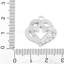 合金ラインストーンペンダント  エナメル  ダブルハートチャーム  プラチナ  20.5x20.5x2.5mm  穴：1.8mm&nbsp;RB-CBA332B-07B-P