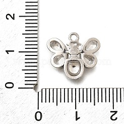 真鍮製マイクロパヴェキュービックジルコニアペンダント  ミツバチのチャーム  プラチナ  13x14.5x3.5mm  穴：1.4mm&nbsp;KK-A245-03A-P