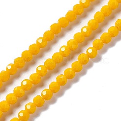 ファセット(32面)ガラスビーズ連売り  ラウンド  ミックスカラー  6x5.5mm  穴：1.2mm  約95個/連  22.24''（56.5センチメートル）&nbsp;EGLA-J042-35B-M