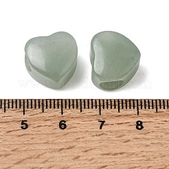 天然グリーンアベンチュリンヨーロッパビーズ  ハートに大きな穴ビーズ  13x14.5~15x10.5~11mm  穴：5.5~5.6mm&nbsp;G-C269-01E