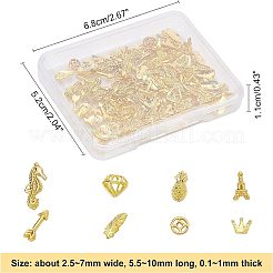 合金カボション  エポキシ樹脂は充填アクセサリーを供給します  樹脂ジュエリーのために  混合図形  ゴールドカラー  120個/箱&nbsp;PALLOY-OC0002-31G