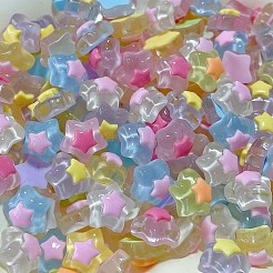 漫画の半透明樹脂カボション  ジュエリー作りのための  ミックスカラー  スター  11.5x12.5x7mm&nbsp;RESI-C039-01S