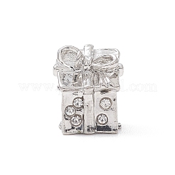 合金ラインストーンのヨーロッパのビーズ  大穴ビーズ  クリスマステーマ  ボックス  12x9.5x9.5mm  穴：4.5mm&nbsp;MPDL-Q213-16P