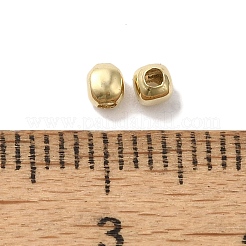 真鍮ビーズ  鉛フリー＆カドミウムフリー  正方形  24KGP本金メッキ  3x2.5x3mm  穴：1.2mm&nbsp;KK-K383-08A-G