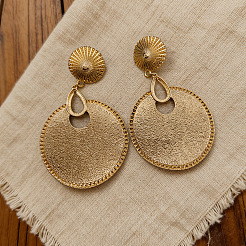 Vintage Zinc Alloy Dangle Stud Earrings&nbsp;WG73FB2-01