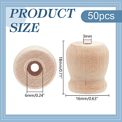 ウッドキャンドルホルダー  ラウンド  バリーウッド  1.6x1.8cm  穴：3mm  内径：0.6のCM&nbsp;DIY-WH0568-22A