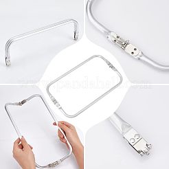 アルミ製バッグハンドル2個  バッグ交換用アクセサリー  銀色のメッキ  9.5x30x2cm&nbsp;FIND-CA0004-80A