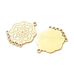 304ステンレスシャンデリア部品リンク  花のリンク  ゴールドカラー  24.5x20x1mm  穴：1.5mm＆2mm&nbsp;LS-SA-CBAAA8B-09G