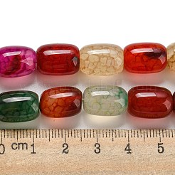 天然石ドラゴンアゲート瑪瑙ビーズ連売り  染め＆加熱  コラム  ミックスカラー  13.5x10~10.5mm  穴：1mm  約28個/連  15.16''（38.5センチメートル）&nbsp;G-A223-D11-01