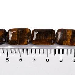 天然石タイガーアイビーズ連売り  長方形  18x13.5x5.5mm  穴：1.2mm  約22個/連  15.75インチ（40cm）&nbsp;G-T047-B22-01