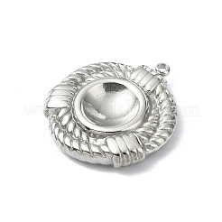 304 Stainless Steel Pendant Cabochon Settings&nbsp;STAS-L022-339P-04