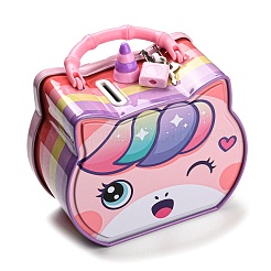 Unicorn Head Iron Money Banks for Kids&nbsp;AJEW-G053-01A