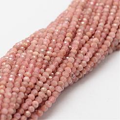 天然石ロードクロサイトビーズ連売り  グレードAA  多面カット  ラウンド  2mm  穴：0.5mm  約160~179個/連  12.5インチ〜12.9インチ（320~330mm）&nbsp;G-P270-2mm-17
