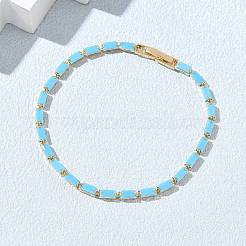 Synthetic Turquoise Tennis Bracelets&nbsp;KK-CBA964F-01G-02