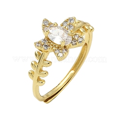 Brass Micro Pave Cubic Zirconia Finger Rings&nbsp;RJEW-C163-05G
