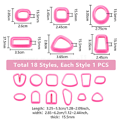 プラスチック金型  粘土カッター  クレイモデリングツール  ピアス作りに  混合図形  カメリア  24.5~51.5x17.5~57.5x15.5mm  18個/セット&nbsp;DIY-WH0661-53A-01