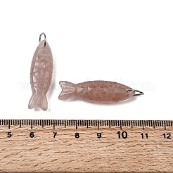Natural Strawberry Quartz Carved Pendants&nbsp;G-G314-01P-01