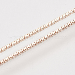 真鍮スクエアスネークチェーンネックレスメイキング  カニカン付き  ローズゴールド  24.4インチ（62.2cm）  1mm&nbsp;MAK-T006-10B-RG