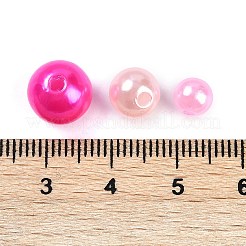 ABSプラスチックパール調ビーズ  ラウンド  ミックスカラー  フクシア  6~10x5~9mm  穴：1.8~2.5mm  約1351個/500g&nbsp;KY-G030-01I