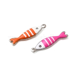 304ステンレススチールエナメルチャーム  海洋動物  ステンレス鋼色  魚  18.5x4.5x2mm  穴：0.9mm&nbsp;X-STAS-Q363-14J-P