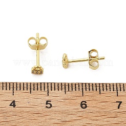 Lock 925 Sterling Silver Micro Pave Clear Cubic Zirconia Stud Earrings for Women&nbsp;EJEW-K307-03A-G