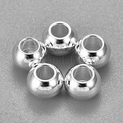 304ステンレススチールビーズ  ロンデル  銀  6x4.5mm  穴：3mm&nbsp;STAS-D448-067S