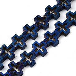 Electroplated Natural Lava Rock Beads Strands&nbsp;G-K388-02A