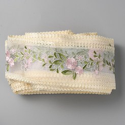 30 Yards Polyester Embroidery Flower Lace Ribbons&nbsp;DIY-WH0430-317